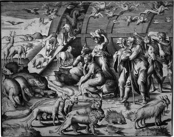 Bonasone G; Noè esce dall'arca con gli animali-350