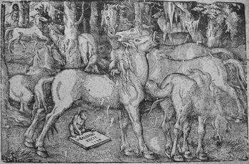 Baldung Grien; Gruppo di sette cavalli -350